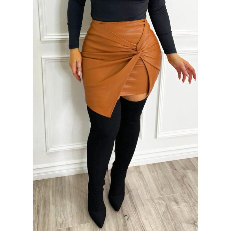 Drop A Line Skirt Caramel