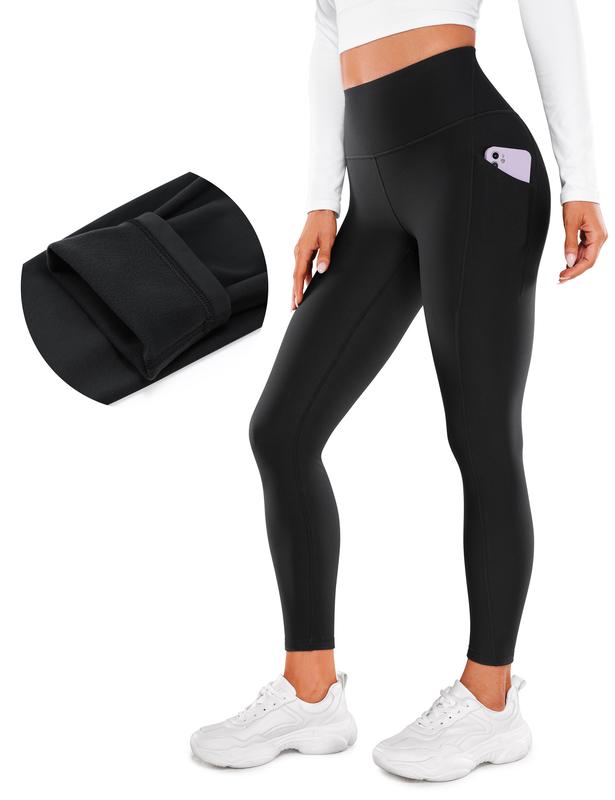 CRZ YOGA Womens Fleece Lined Leggings with Pockets 26.5