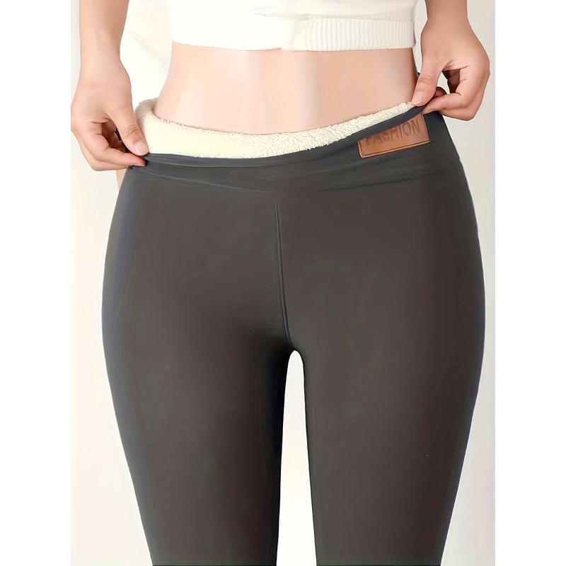 Autumn and winter women's fleece thermal pants thick high-waisted stretch leggings Winter wear leggings