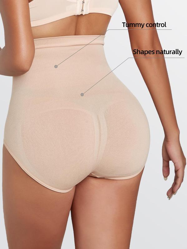 Women's Solid High Waist Shapewear Panty, Tummy Control Butt Lift High Stretch Seamless Shaper, Ladies Shapewear Bottoms