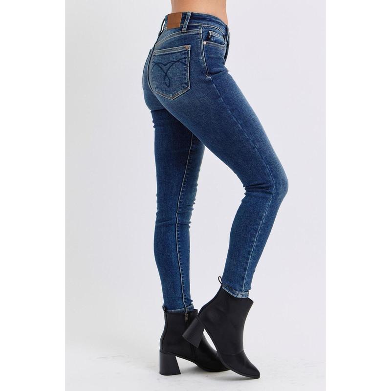 JUDY BLUE MID RISE THERMAL SKINNY JEANS