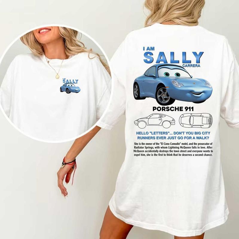 95 Lightning McQueen and Sally Tshirt  , Couples Car Shirt Comfort Tshirt, Full Color, For Men, For Women