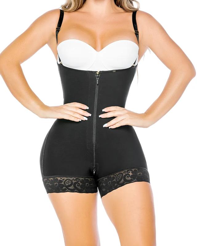 Curvyfaja Compression Shapewear with Open Bust and Zipper for Tummy Control - Womenswear, Underwear Fabric High Waisted