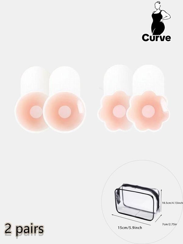 Women's 2 Pairs Silicone Nipple Cover with 3 Types Of Buckles, Reusable Waterproof Invisible Bra, Lingerie for Women, Lingerie Accessories for Daily Use