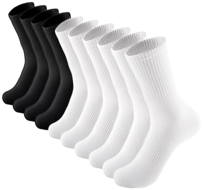 Womens Crew Socks Thin Cotton Long Socks Arch Support Casual Workout High Socks 5 Pairs