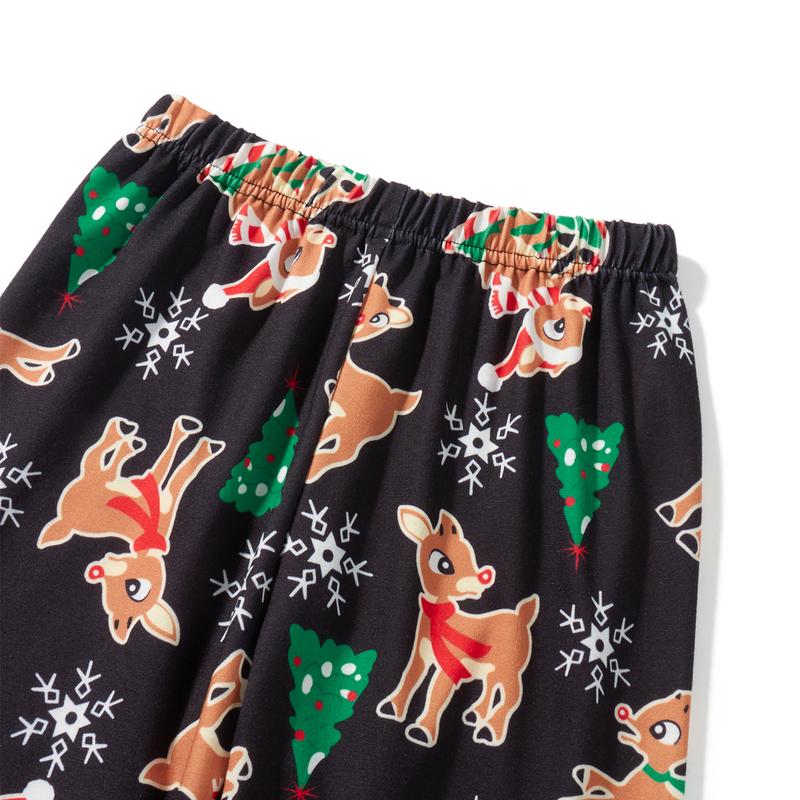 Christmas Pajamas for Family, Long Sleeve Deer Print Tops + Pants Set for Adults, Kid, Baby, Dog