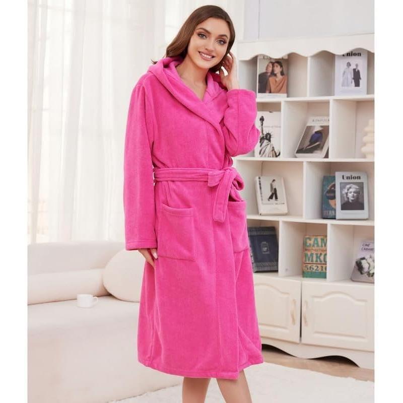 U2SKIIN Womens Fleece Hooded Robe, Soft Warm Bathrobe for Women Long Plush Loungewear