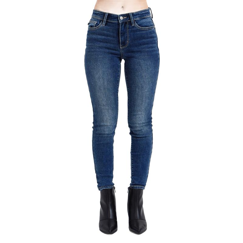 JUDY BLUE MID RISE THERMAL SKINNY JEANS