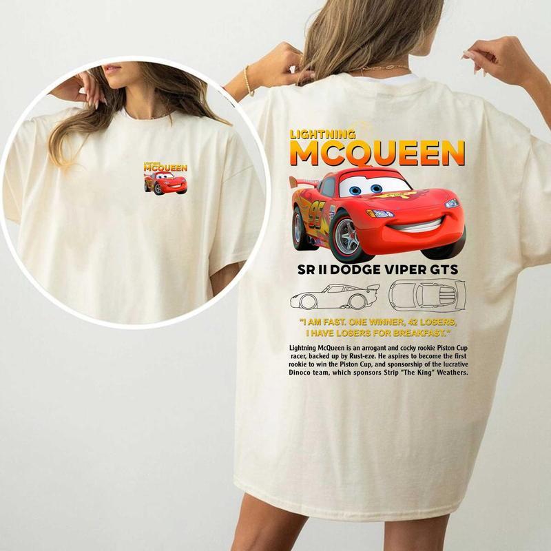 95 Lightning McQueen and Sally Tshirt  , Couples Car Shirt Comfort Tshirt, Full Color, For Men, For Women