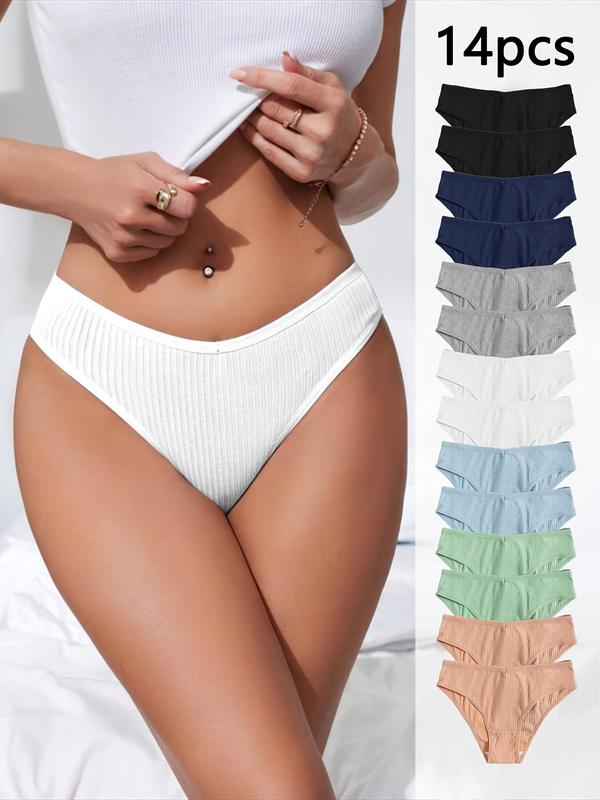 Women's Solid Color Breathable Panty, Underwear for Women, Panties for Women, Soft Comfy Knicker for Daily Wear, Ladies Underwear for All Seasons