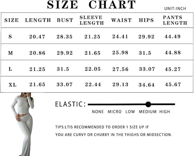 Women's 2 Piece Outfits Lounge Sets Ruched Long Sleeve Tops and High Waisted Wide Leg Pants Tracksuit Sets