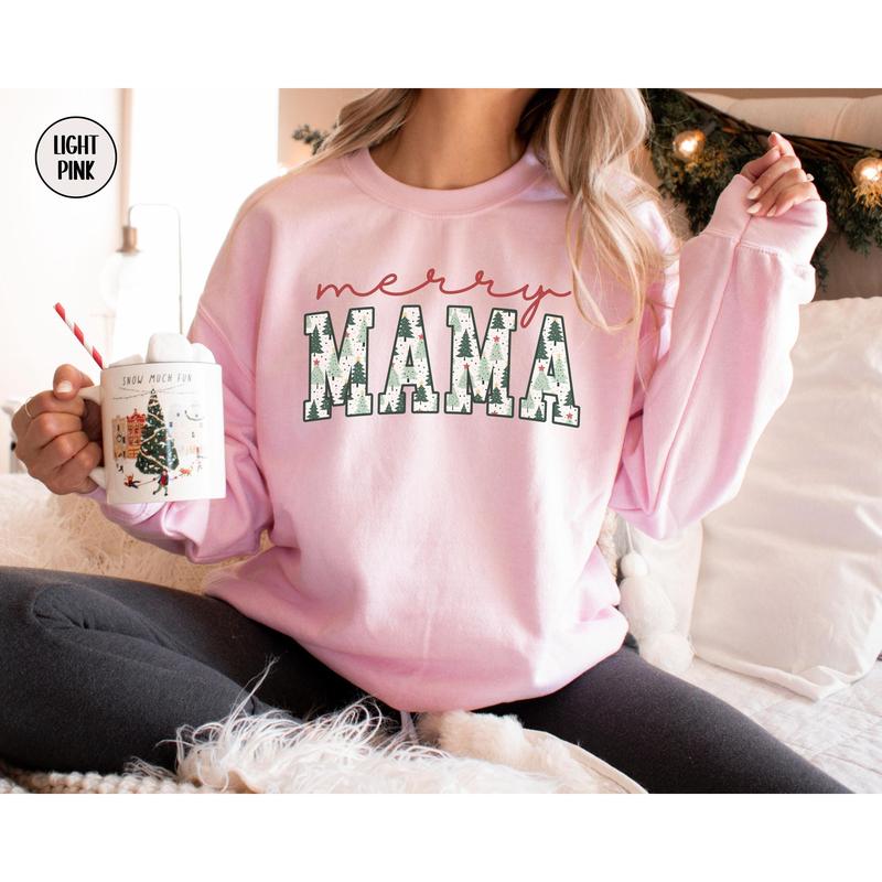 Merry Mama and Dad Sweatshirts, New Mom and Dad Christmas Sweaters, Xmas Pregnancy Announcement Gift, Matching Couples Holiday Crewnecks