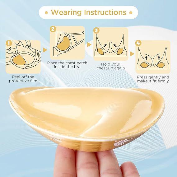 2024 Double Sided Adhesive Bra Pads Inserts Ultra Sticky Invisible Enhanced Push Up Bra Inserts for Bikini Swimsuits