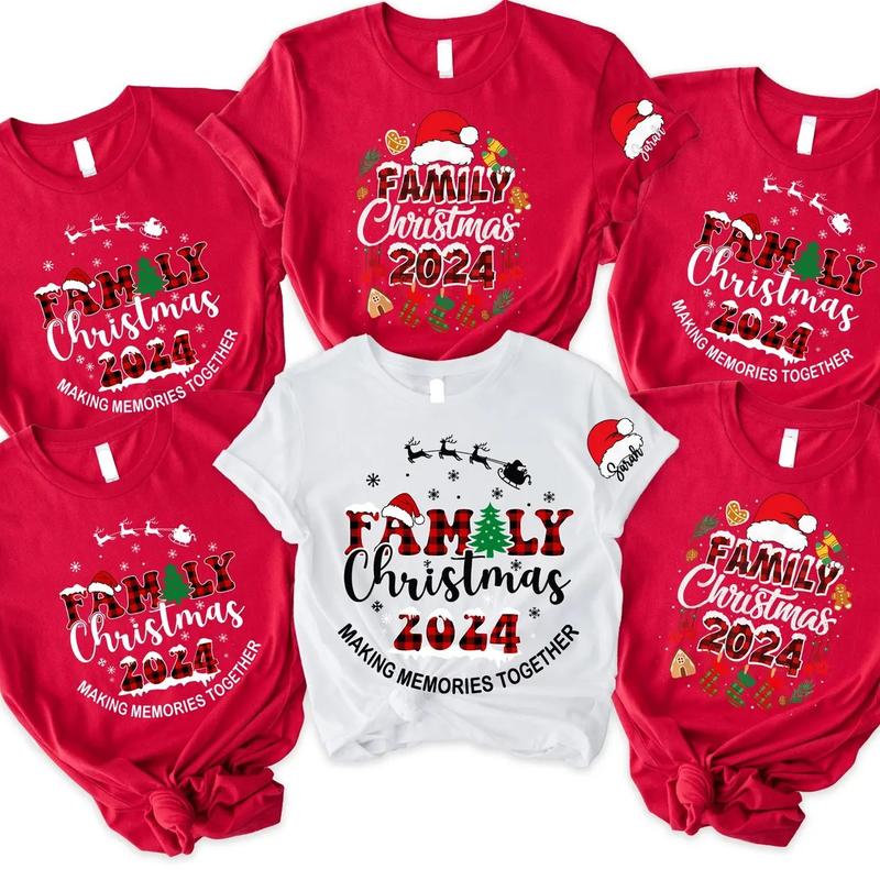 Christmas Family 2024 Shirt,Christmas Family Shirts, Christmas Party, Family Shirt, Matching Xmas Tees, 2024 Tee Casual Womenswear