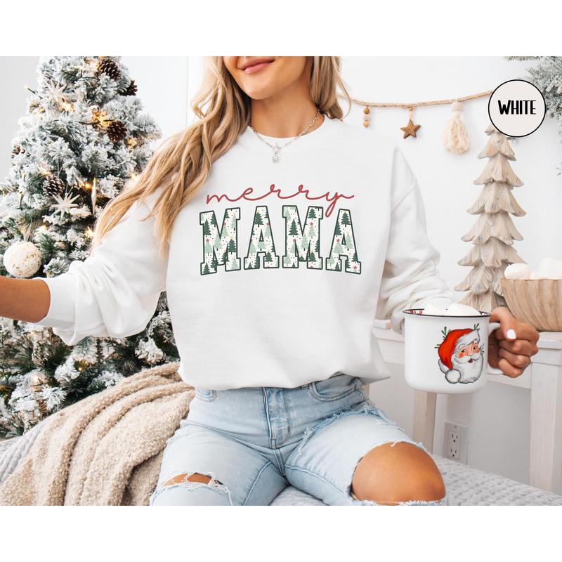 Merry Mama and Dad Sweatshirts, New Mom and Dad Christmas Sweaters, Xmas Pregnancy Announcement Gift, Matching Couples Holiday Crewnecks