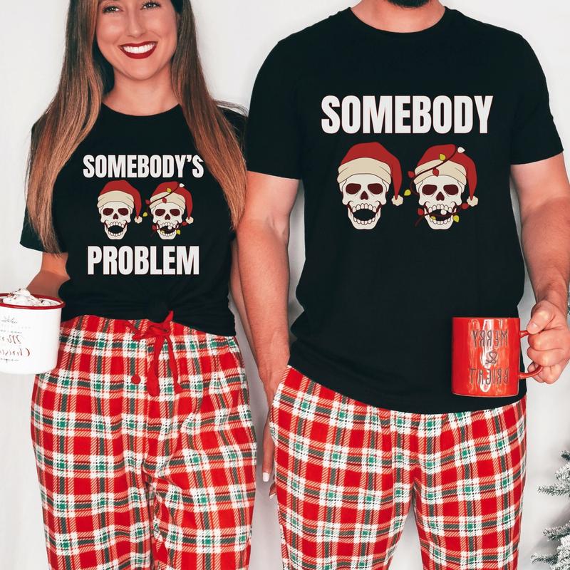 Funny Couples Pajamas for Christmas, Couples Christmas PJs, Couples Pajamas, Funny Christmas PJs, Matching Xmas TShirts, Xmas Party Shirts