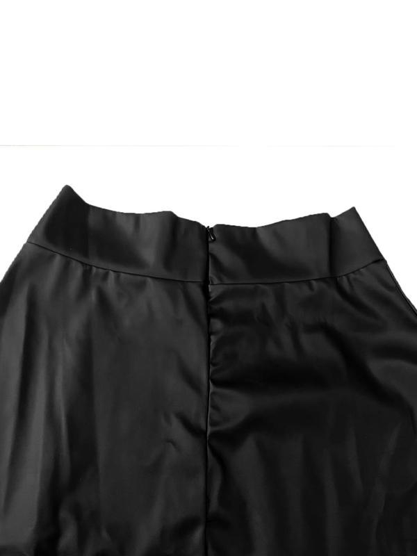 Women's Solid Split Thigh A Line Skirt, Elegant Fashion High Waist Skirt for Daily Outdoor Wear, Ladies Summer Bottoms