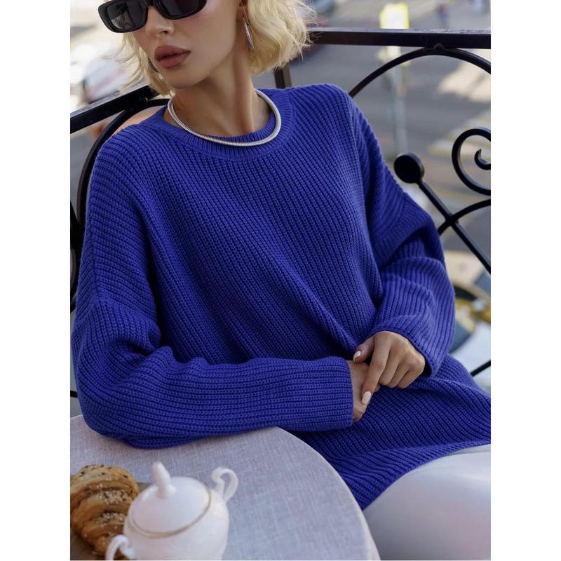 Solid Color round Neck Sweater 2024 New Fashion Spring and Autumn Loose Sweater Pullover Sweater for Women