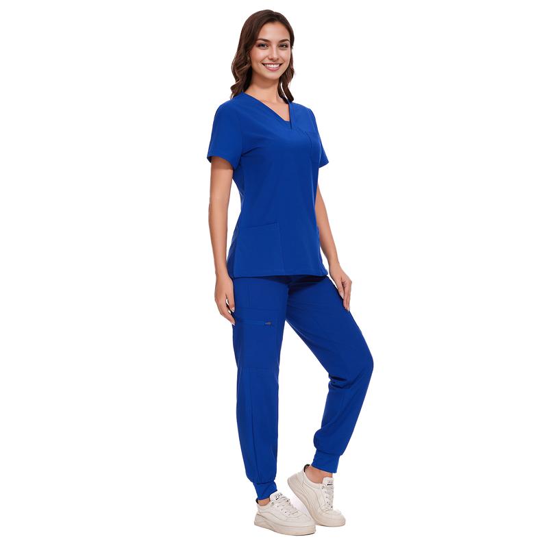 Cozyfit Scrubs for Women Nova Vital Set - V-Neck Top & Cargo Pants with 10 Pockets