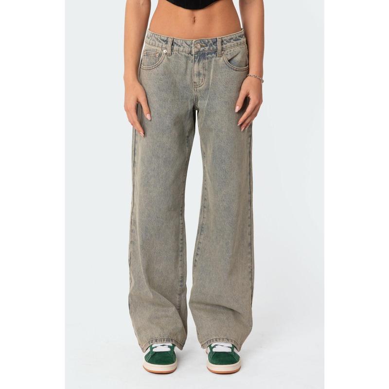 Magda Low Rise Acid Wash Jeans