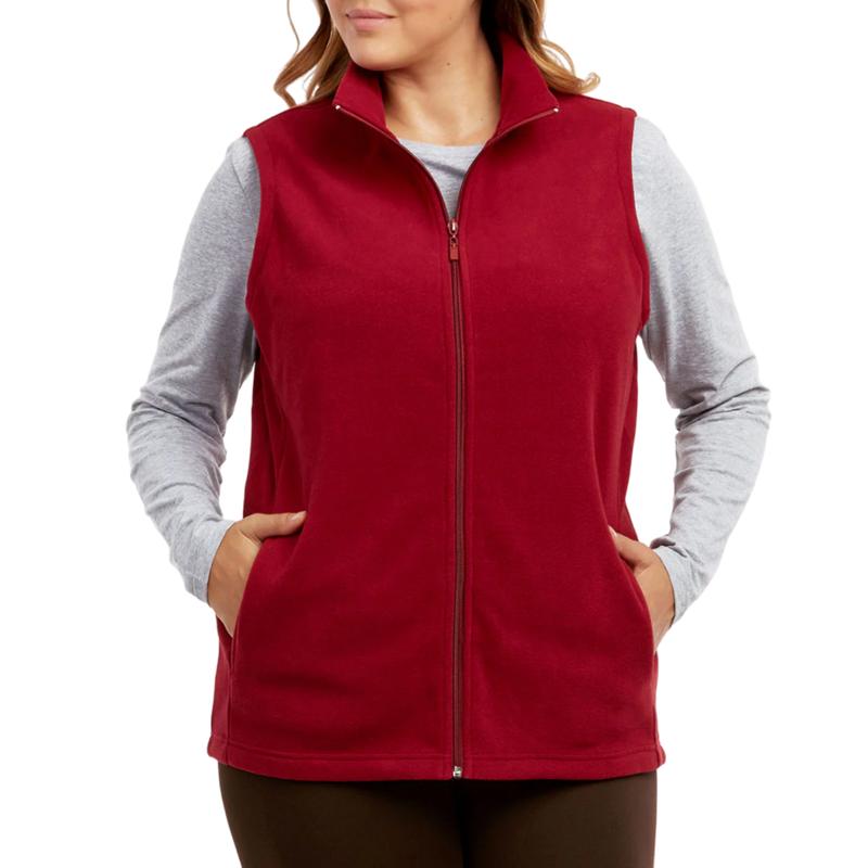 Women’s Curvy Plus Size Full Zip Up Soft Polar Fleece Vest with Packets, Sleeveless Fuzzy Casual Lightweight Warm Classic-Fit Jacket Vest Hoodies Sweatshirts Outerwear Outdoor for Spring Fall Autumn Winter Activewear