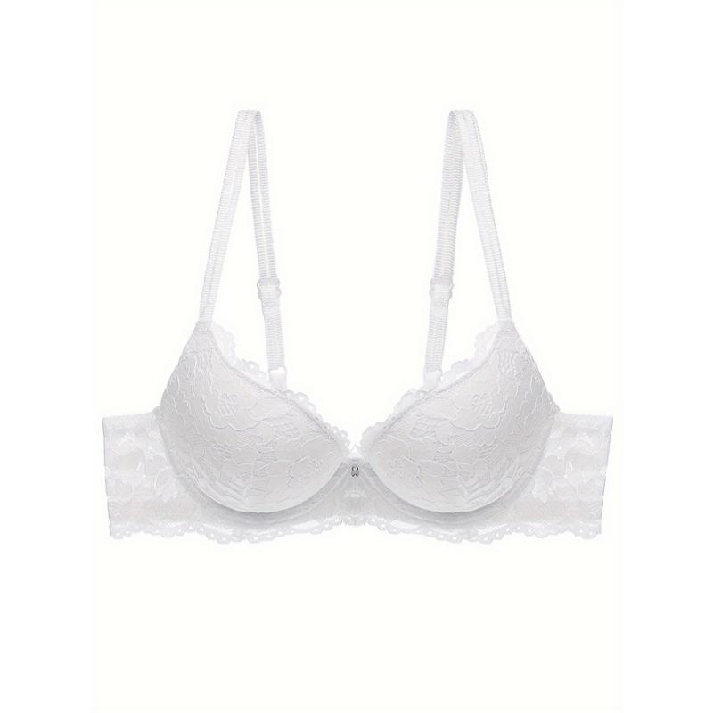 3pcs Contrast Lace Push Up Bras, Comfy & Breathable Intimates Bra, Women's Lingerie & Underwear casual lady sexy comfy