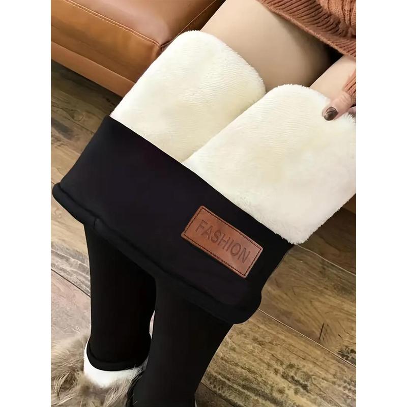 Autumn and winter women's fleece thermal pants thick high-waisted stretch leggings Winter wear leggings