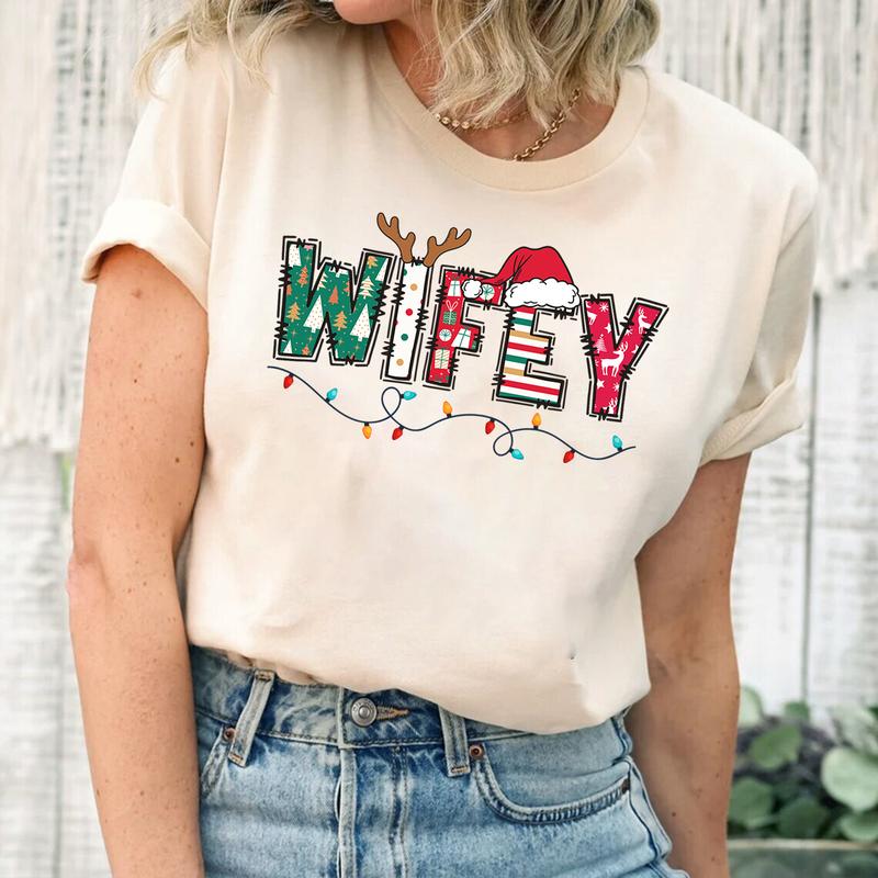 Christmas Wife and Husband T-shirt, Christmas Matching Tee, Wifey and Hubby, Family Matching, Christmas Couple, Merry Christmas, Christmas Holiday Shirt, Christmas Gift for Husband Wife