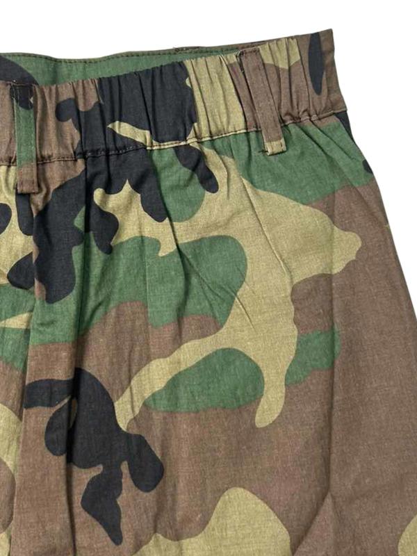 Women's Camo Print High Waist Shorts, Casual Pocket Button Design Shorts for Daily Wear, Ladies Bottoms for All Seasons