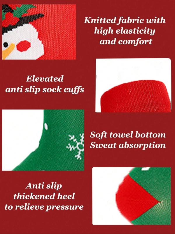 Women's Christmas Themed Over The Calf Socks, Casual Comfortable Breathable Compression Socks for Daily Wear, Women's Socks for All Seasons