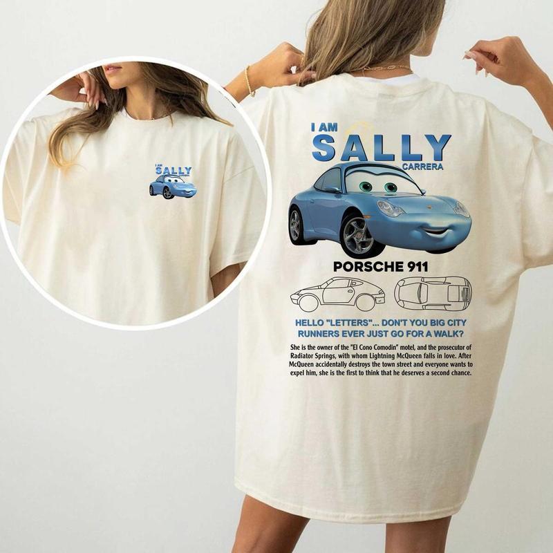 95 Lightning McQueen and Sally Tshirt  , Couples Car Shirt Comfort Tshirt, Full Color, For Men, For Women