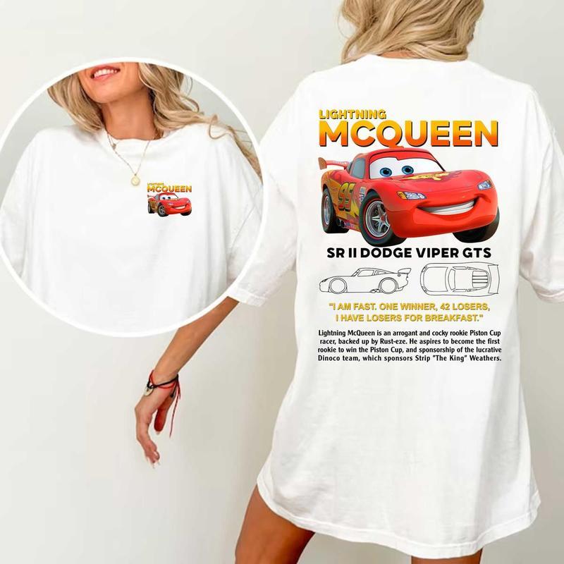 95 Lightning McQueen and Sally Tshirt  , Couples Car Shirt Comfort Tshirt, Full Color, For Men, For Women