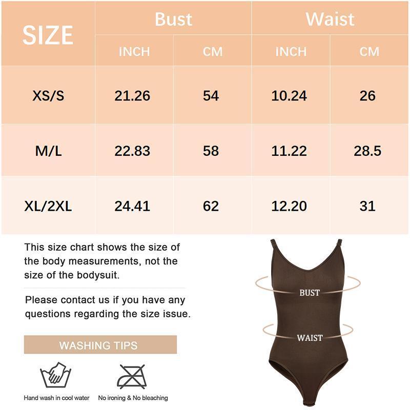 Avamo Womens V Neck Shaperwear Body Shaper Sleeveless Adjustable Strip Casual Stretchy Basic T Shirt Bodysuit Skinny Shirts Shapewear Womenswear Compression Comfort Spaghetti Strap