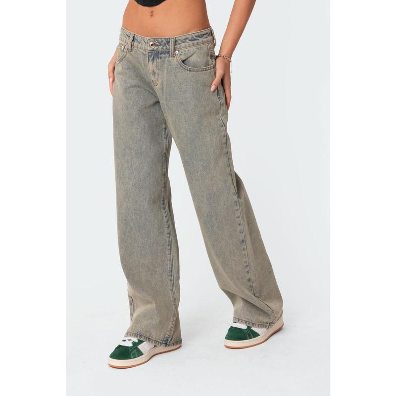 Magda Low Rise Acid Wash Jeans