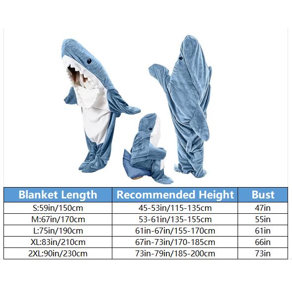 Shark Blanket Hoodie Onesie Adult & Kid, Wearable Shark Blanket, Shark Sleeping Bag, Soft Cozy Shark Onesie Costume  Clothing Women Comfort Long Sleeve Minimalist