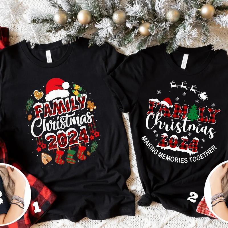 Christmas Family 2024 Shirt,Christmas Family Shirts, Christmas Party, Family Shirt, Matching Xmas Tees, 2024 Tee Casual Womenswear