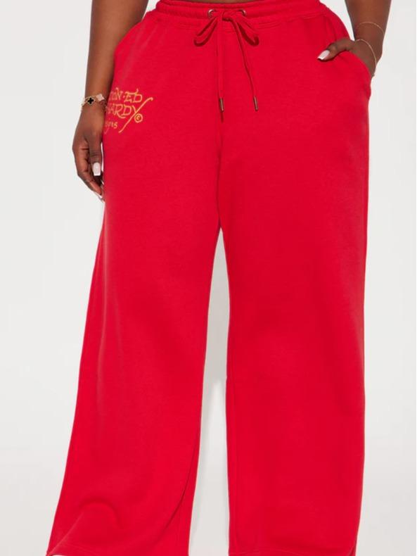 Broken Hearts Ed Hardy Wide Leg Pant - Red