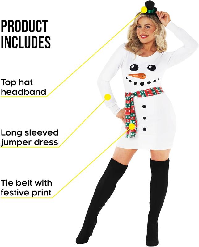 Morph - Snowman Costume Women - Snowman Costume Adult Women - Womens Snowman Costume - Christmas Snowman Costume