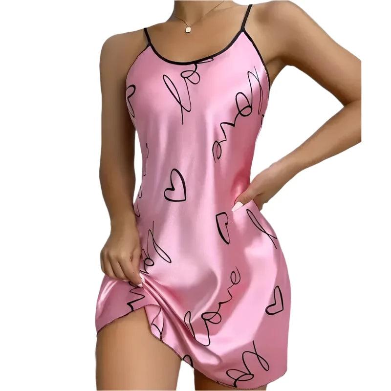 Women Pajamas Sling Open Back Nightdress