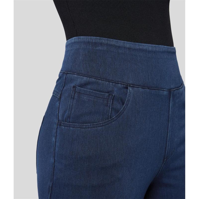 HalaraMagic High Waisted Multiple Pockets Wide Leg Loose Stretchy Knit Work Jeans