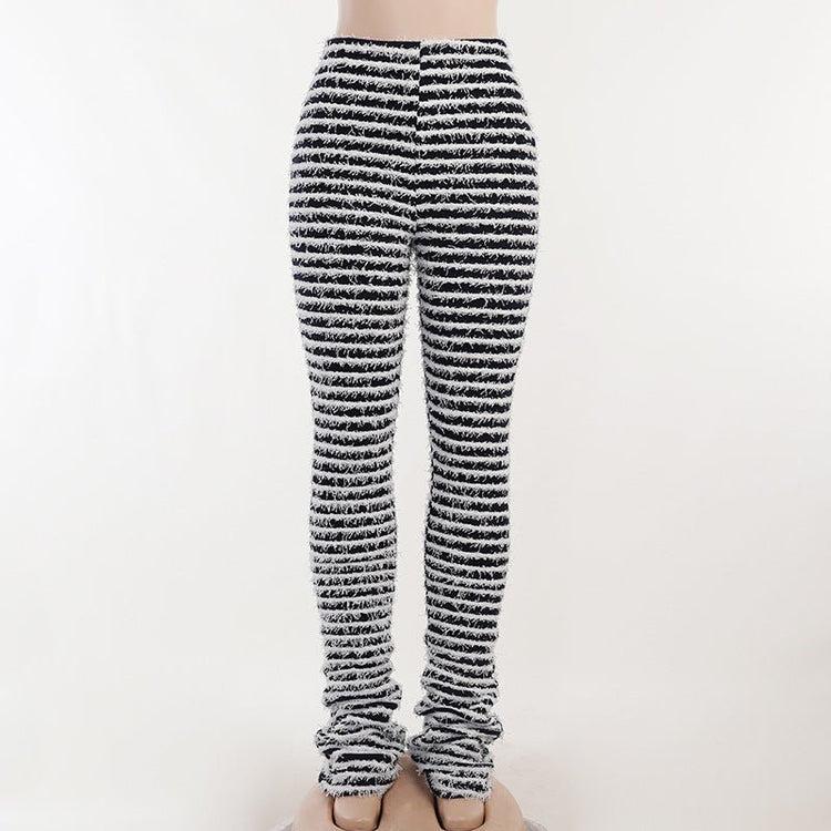 Stacked Knitted Pants Womenswear Bottom Fuzzy Girl High Waisted Fit Comfortable--=%2=- legging=%2=----=%2=- woman=%2=-- legging woman