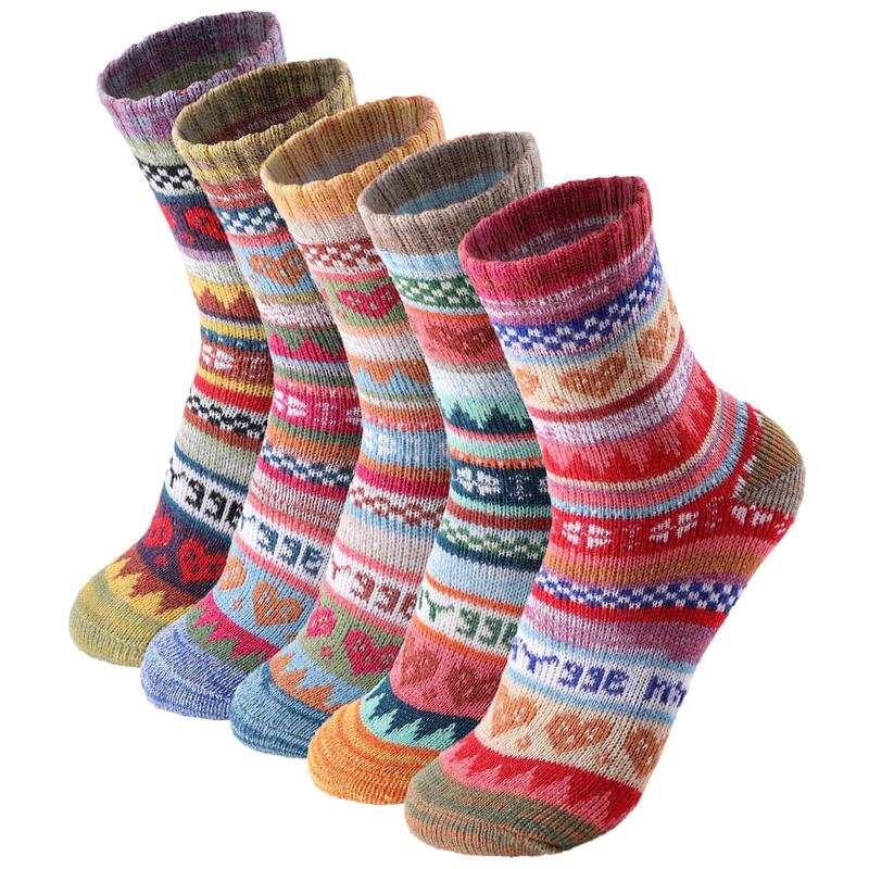 Wool Socks - Vintage Winter Warm Wool Socks for Women, Soft Cozy Socks, Thick Knit Boots Socks Gifts for Women Men，Winter Essentials