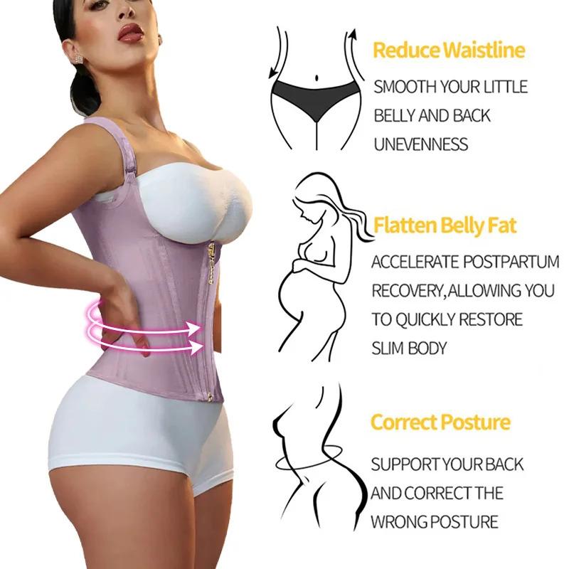 Women Sexy Body Shaper Corset Breasts Support Gather Vest Waist Trainer Postpartum Flat Belly Sheath Fajas Colombianas Girdle