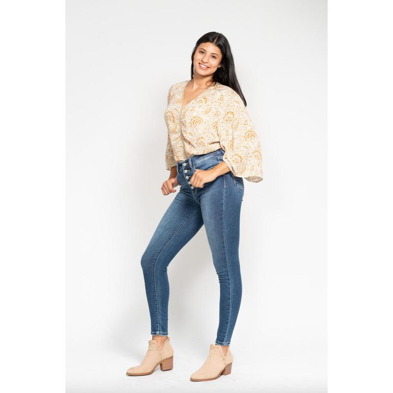 Judy Blue Button Fly Skinny Jeans