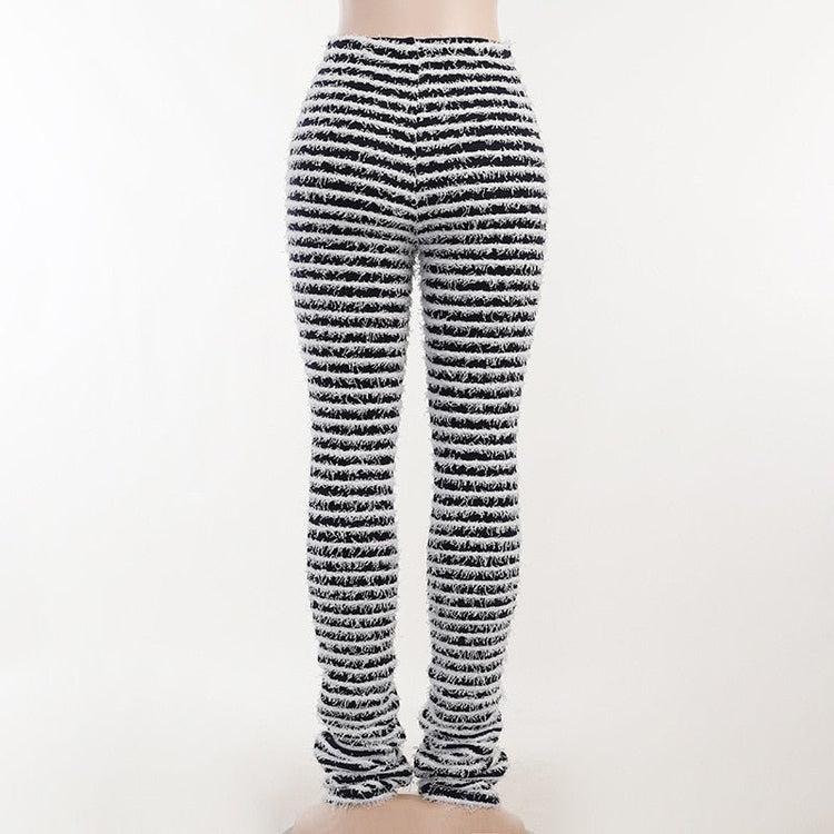 Stacked Knitted Pants Womenswear Bottom Fuzzy Girl High Waisted Fit Comfortable--=%2=- legging=%2=----=%2=- woman=%2=-- legging woman