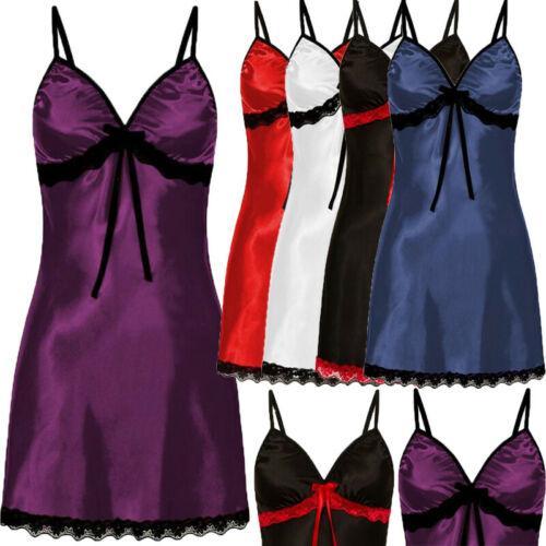 Women’s Sexy 2PCS Lingerie Set, Patchwork Lace Front Chest Bow Deep V-Neck Pajama Dress Nightdresses, Cozy Thong, Summer Sleepwears Set