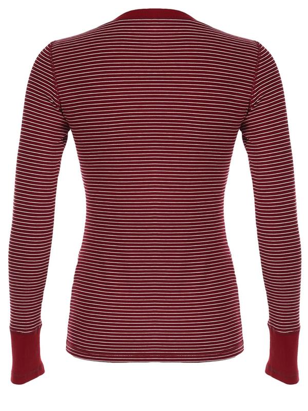 Women's Striped Print V Neck Tee, Elegant Long Sleeve T-Shirt for Fall & Winter, Women's Clothing for Daily Wear