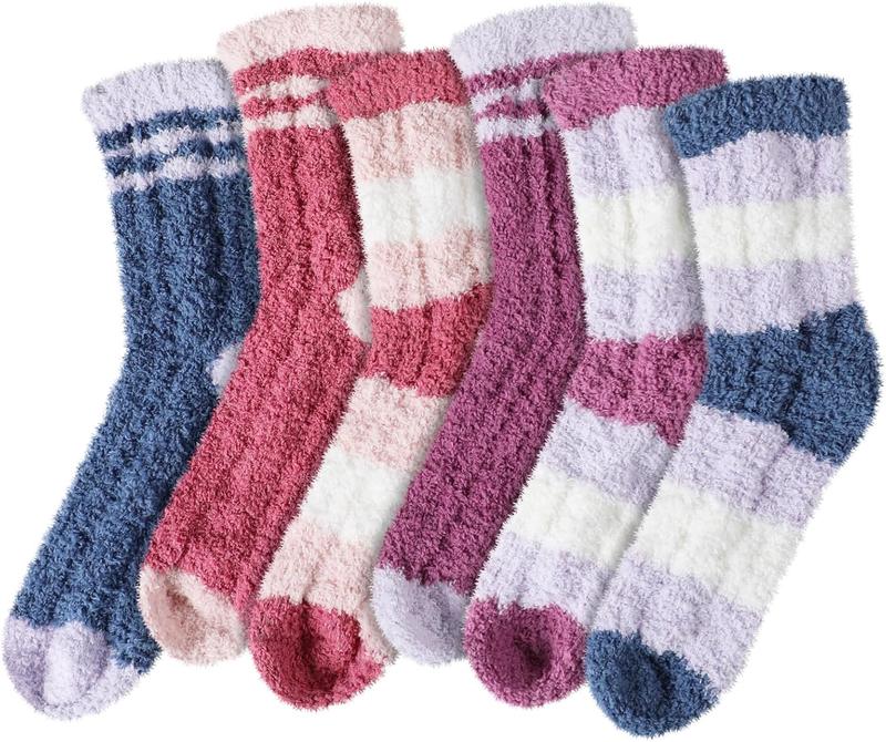 Fuzzy Socks - Fuzzy Socks for Women, 6 Pairs Fluffy Socks Cozy Winter Socks for Women Soft Socks Warm Socks Slipper Socks