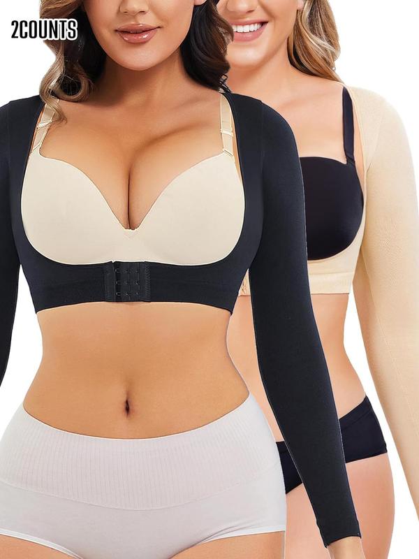 Women's Solid U-shaped Push Up  Shapewear Crop Top, Breathable Comfortable Shaper, Tummy Control Shapewear for Daily Wear