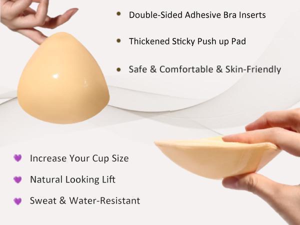 Double-Sided Sticky Bra Inserts Push up BreastEnhancers Pads Reusable Padded Ultra LiftInserts Adhesive Bra Pads Bikini WomenswearAccessories Strapless Underwear Lady WomenComfort nipple  covers